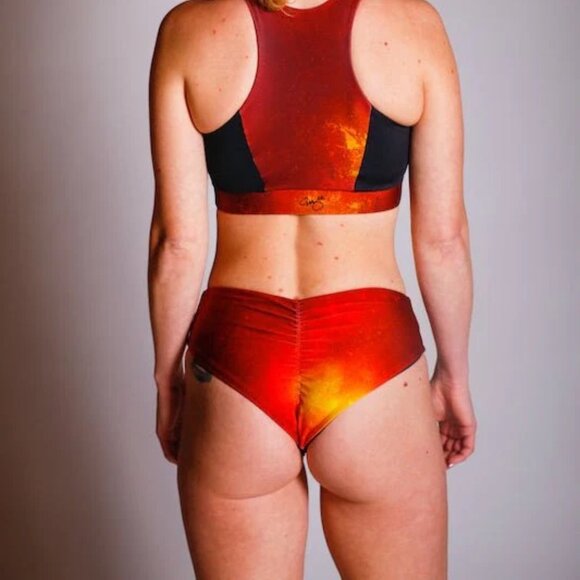 Fire Cheeky Ruched Bikini Bottom - Picture 1 of 6